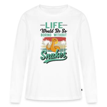 Schlangen Besitzer Schlangenliebhaber - Frauen Premium Bio Langarmshirt - Weiß - Vorne - Julia (174cm)