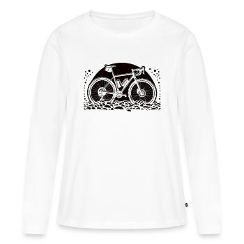 Vélo de gravier - T-shirt manches longues Premium bio Femme - blanc - Devant - Julia (174cm)