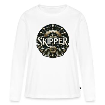 Skipper - T-shirt manches longues Premium bio Femme - blanc - Devant - Julia (174cm)