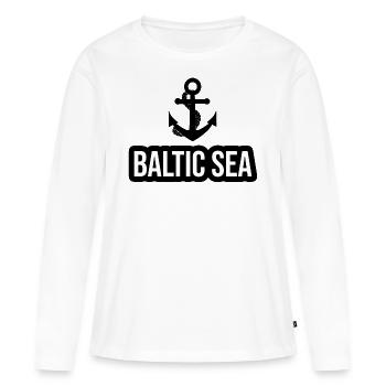 Mer Baltique - T-shirt manches longues Premium bio Femme - blanc - Devant - Julia (174cm)