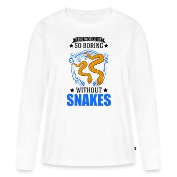 Schlangen Besitzer Schlangenliebhaber - Frauen Premium Bio Langarmshirt - Weiß - Vorne - Julia (174cm)