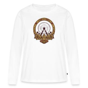Parc d’attractions Foire, Fête foraine, Festival folklorique - T-shirt manches longues Premium bio Femme - blanc - Devant - Julia (174cm)