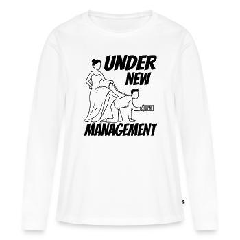 Sous une nouvelle direction - T-shirt manches longues Premium bio Femme - blanc - Devant - Julia (174cm)