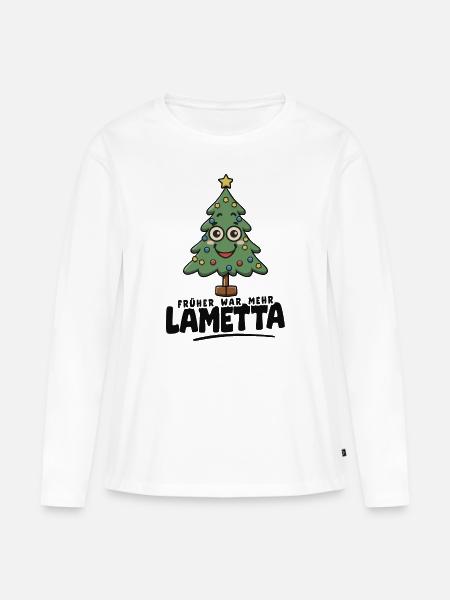 Früher war mehr Lametta - Frauen Premium Bio Langarmshirt - Weiß