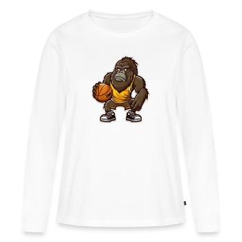 Gorilla Puissance Attaquant - T-shirt manches longues Premium bio Femme - blanc - Devant - Julia (174cm)