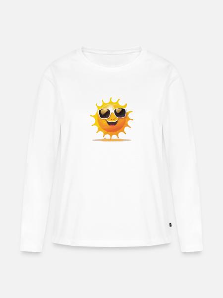 Sonniges Gemüt - Frauen Premium Bio Langarmshirt - Weiß