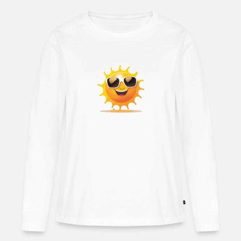 Sonniges Gemüt - Frauen Premium Bio Langarmshirt - Weiß