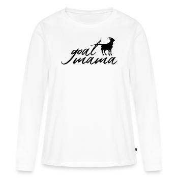 chèvre maman chèvre gardien chèvre cadeau disant - T-shirt manches longues Premium bio Femme - blanc - Devant - Julia (174cm)