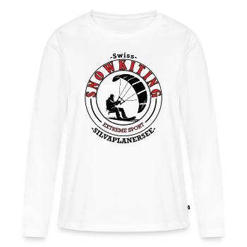 Swiss Snowkiting Rouge - T-shirt manches longues Premium bio Femme - blanc - Devant - Julia (174cm)