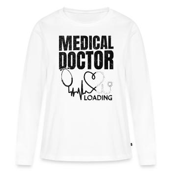 Médecin Chargement - Médecine étudiante en médecine - T-shirt manches longues Premium bio Femme - blanc - Devant - Julia (174cm)