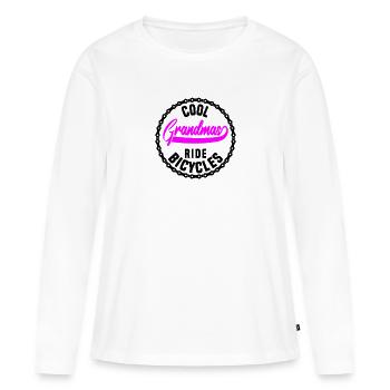 Cool grannies ride bicycles - Women's Premium Organic Long Sleeve Shirt - white - Front - Julia (174cm)