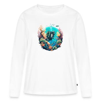 The Underwater Explorer - Women's Premium Organic Long Sleeve Shirt - white - Front - Julia (174cm)