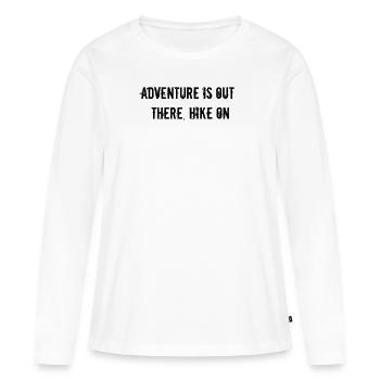 Randonnée - L’aventure est là-bas, la randonnée - T-shirt manches longues Premium bio Femme - blanc - Devant - Julia (174cm)