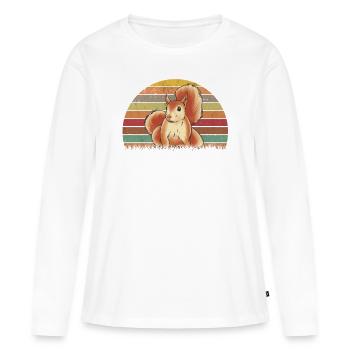 Eichhörnchen Écureuil rétro - T-shirt manches longues Premium bio Femme - blanc - Devant - Julia (174cm)