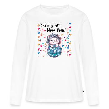 Briller dans la nouvelle année - T-shirt manches longues Premium bio Femme - blanc - Devant - Julia (174cm)