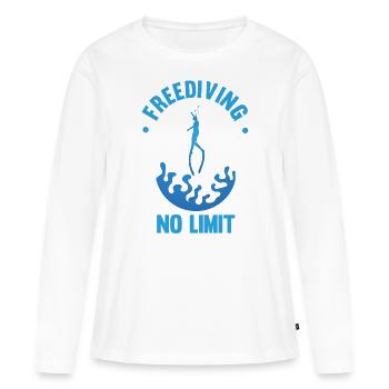 Plongée, Apnée Plongée, Apnée No Limit Apnée Apnée - T-shirt manches longues Premium bio Femme - blanc - Devant - Julia (174cm)