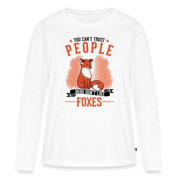 Cadeau de renard Renard roux - T-shirt manches longues Premium bio Femme - blanc - Devant - Julia (174cm)