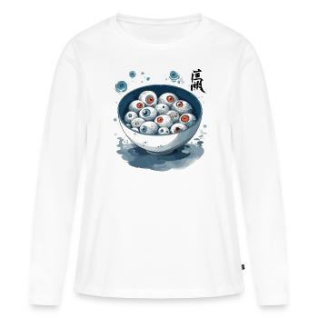 Globe oculaire Ramen Ukiyo-E Occulte Japon Art - T-shirt manches longues Premium bio Femme - blanc - Devant - Julia (174cm)