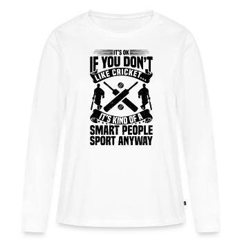 Citations de cricket Joueur de cricket Cricket Cricket - T-shirt manches longues Premium bio Femme - blanc - Devant - Julia (174cm)