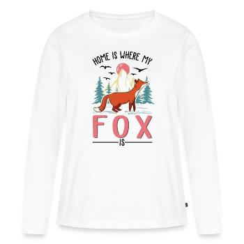 Cadeau de renard Renard roux - T-shirt manches longues Premium bio Femme - blanc - Devant - Julia (174cm)