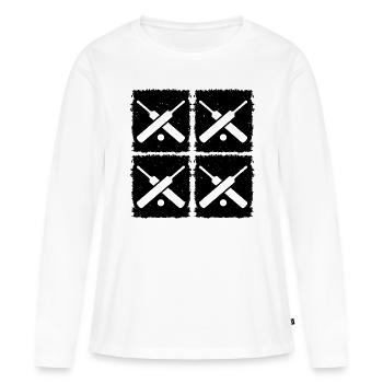 Cricket Retro Cricket Joueur de cricket - T-shirt manches longues Premium bio Femme - blanc - Devant - Julia (174cm)