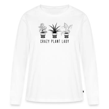 Crazy Plant Lady Gardener Garden Plants Gift - Women's Premium Organic Long Sleeve Shirt - white - Front - Julia (174cm)