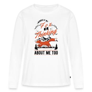 Cadeau de renard Renard roux - T-shirt manches longues Premium bio Femme - blanc - Devant - Julia (174cm)