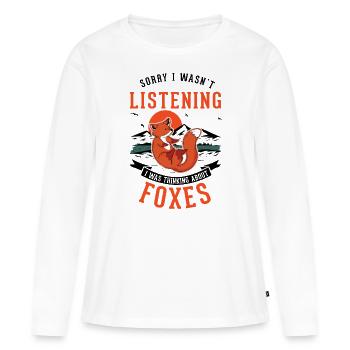 Cadeau de renard Renard roux - T-shirt manches longues Premium bio Femme - blanc - Devant - Julia (174cm)