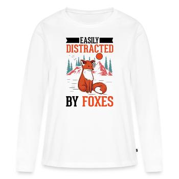 Cadeau de renard Renard roux - T-shirt manches longues Premium bio Femme - blanc - Devant - Julia (174cm)