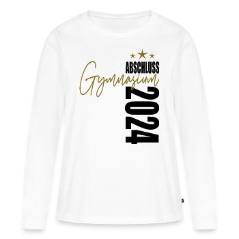 Abschluss Gymnasium 2024 - Frauen Premium Bio Langarmshirt - Weiß - Vorne - Julia (174cm)