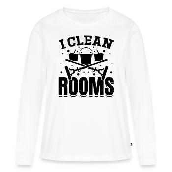 I Clean Rooms - House Cleaning Housekeeper House C - Women's Premium Organic Long Sleeve Shirt - white - Front - Julia (174cm)