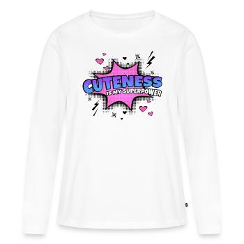 Cuteness is my superpower trait - Women's Premium Organic Long Sleeve Shirt - white - Front - Julia (174cm)