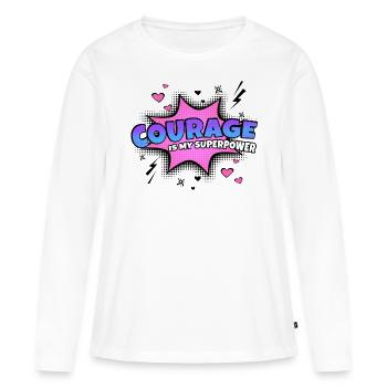 Courage is my superpower trait - Women's Premium Organic Long Sleeve Shirt - white - Front - Julia (174cm)