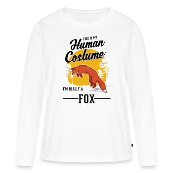 Cadeau de renard Renard roux - T-shirt manches longues Premium bio Femme - blanc - Devant - Julia (174cm)