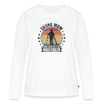 Skiing mom Ski - Frauen Premium Bio Langarmshirt - Weiß - Vorne - Julia (174cm)
