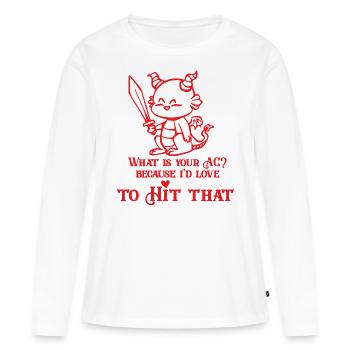 Was ist Ihre Klimaanlage? Weil ich das gerne treffen würde - Frauen Premium Bio Langarmshirt - Weiß - Vorne - Julia (174cm)