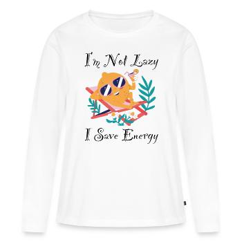 Je Ne Suis Pas Paresseux J’économise de l’énergie Citron Paresseux Drôle - T-shirt manches longues Premium bio Femme - blanc - Devant - Julia (174cm)