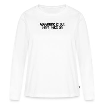 Randonnée - L’aventure est là-bas, la randonnée - T-shirt manches longues Premium bio Femme - blanc - Devant - Julia (174cm)