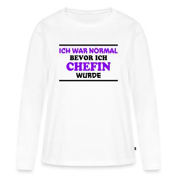 Chefin Spruch Familie Beruf Lustig Chefin Geschenk - Frauen Premium Bio Langarmshirt - Weiß - Vorne - Julia (174cm)