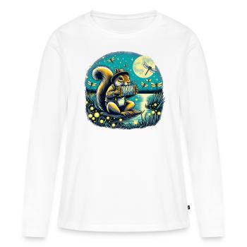 Eichhörnchen Akkordeon Natur Nacht - Frauen Premium Bio Langarmshirt - Weiß - Vorne - Julia (174cm)