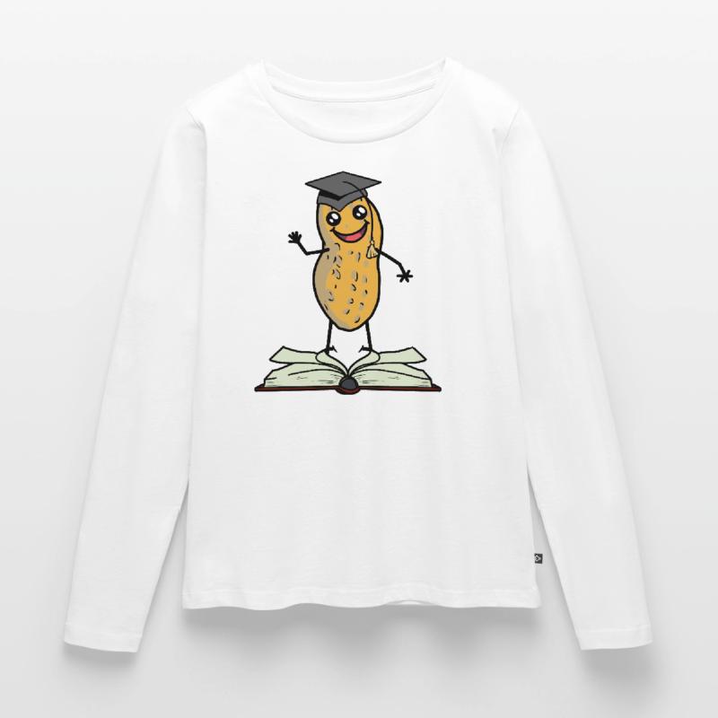 Peanut Scholar Student Learning Study High School Women's Premium Organic Long Sleeve Shirt