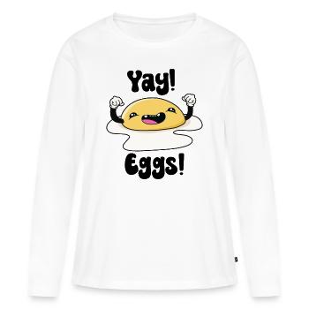 Juhu-Eier - Frauen Premium Bio Langarmshirt - Weiß - Vorne - Julia (174cm)