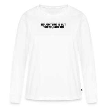 Randonnée - L’aventure est là-bas, la randonnée - T-shirt manches longues Premium bio Femme - blanc - Devant - Julia (174cm)