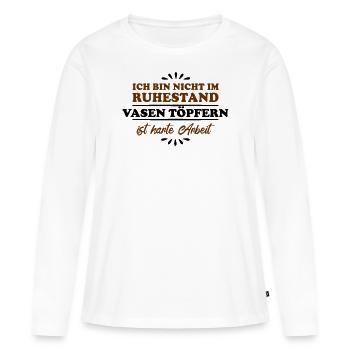 Retraité retraité Vase poterie - T-shirt manches longues Premium bio Femme - blanc - Devant - Julia (174cm)