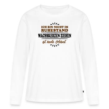 Retraite Pensionné Bougies de cire pour retraité - T-shirt manches longues Premium bio Femme - blanc - Devant - Julia (174cm)