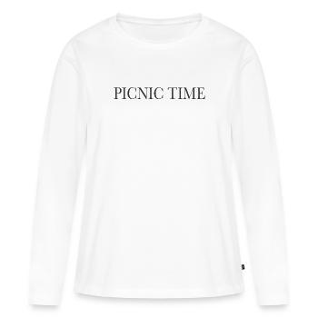 Pique-nique - T-shirt manches longues Premium bio Femme - blanc - Devant - Julia (174cm)