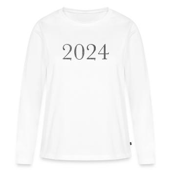 2024 - T-shirt manches longues Premium bio Femme - blanc - Devant - Julia (174cm)