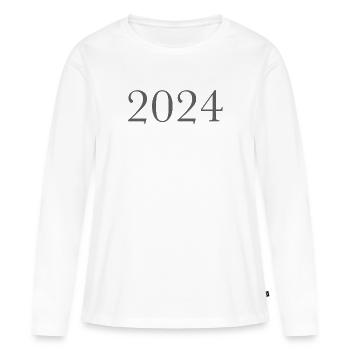 2024 - T-shirt manches longues Premium bio Femme - blanc - Devant - Julia (174cm)