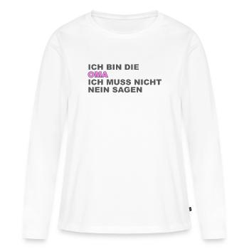 Oma Spruch - Frauen Premium Bio Langarmshirt - Weiß - Vorne - Julia (174cm)