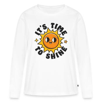 Il est temps de briller - T-shirt manches longues Premium bio Femme - blanc - Devant - Julia (174cm)